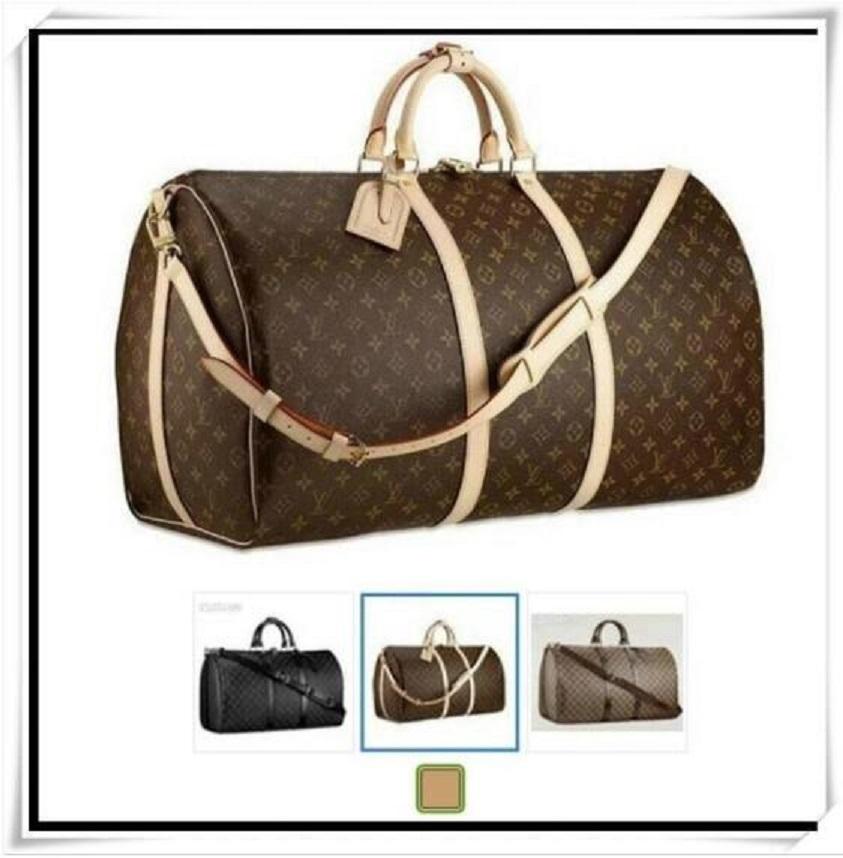 

LV LOUIS VITTON Travel Bags Men Leather Luggage Handbags Men Business Shoulder Duffel Bag Fashion Women Handbags Tote 55CM