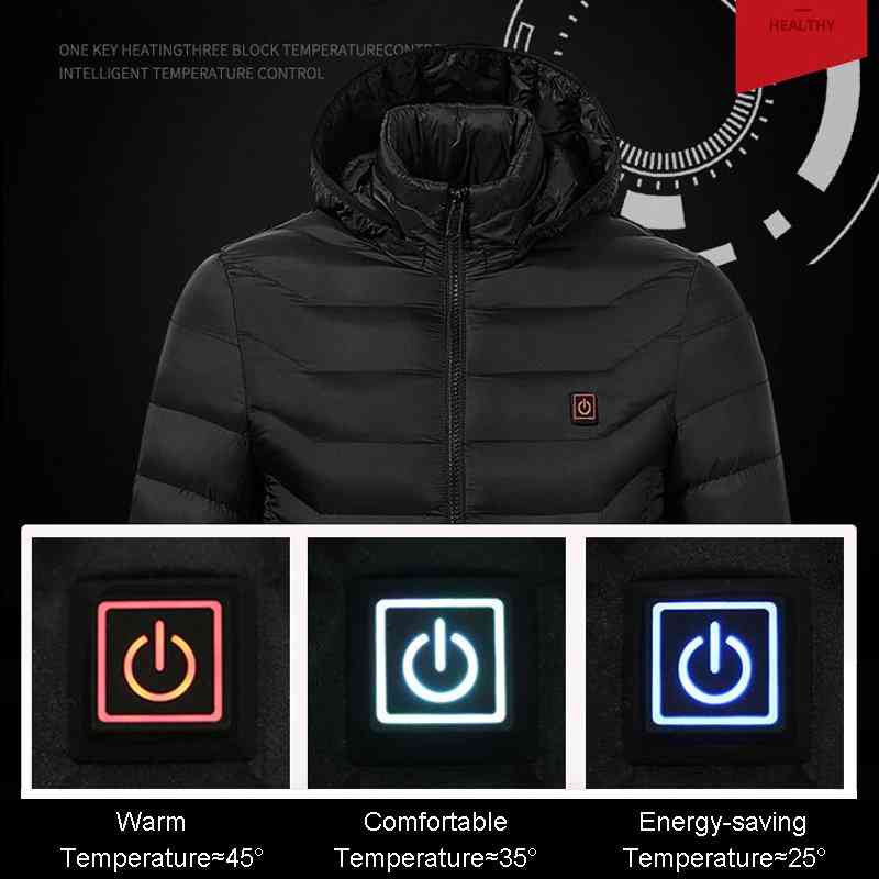 

Men's Down & Parkas Winter Men Heated Jackets USB Heating Clothing Hooded Warm Parka Solid Slim Coat L-4XL T7Jj# PYMY, 1# shoe box
