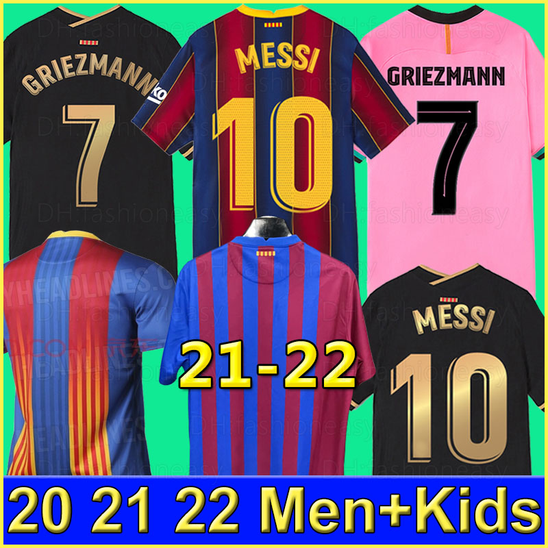 

Barcelona soccer jersey BARCA 21 22 camiseta de futbol ANSU FATI 2021 2022 MESSI GRIEZMANN F.DE JONG Maillots de football shirt men kids kit, Black;yellow