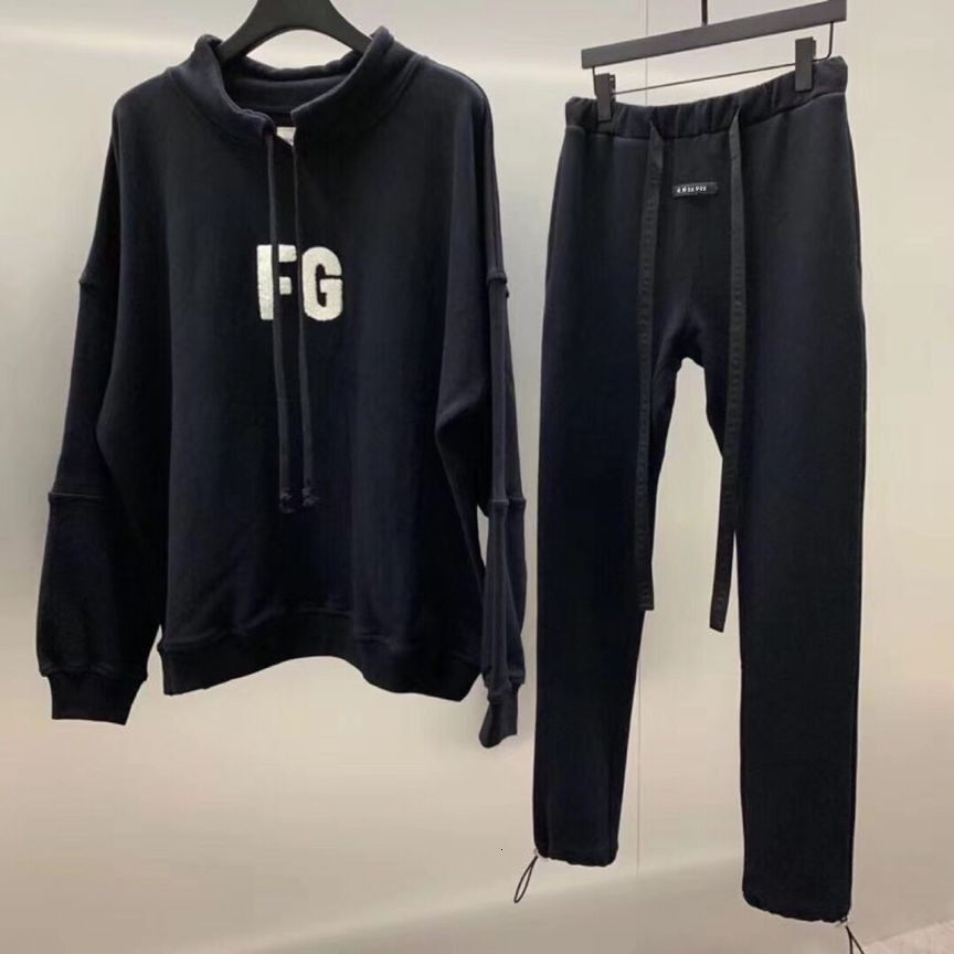 

2021 New 19ss Latest Top High Street Hip-hop Fog Style Season 6 Sweatpants Slim Fit Cotton Leisure Trousers Streetwear Ribbon Pants 1a7k