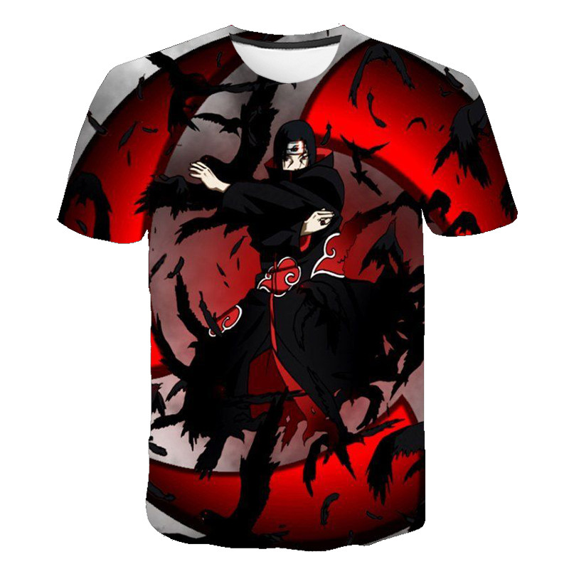 

2020 New Mens T-shirt 3D Naruto Anime T-shirt Mens Womens Childrens Short Sleeve Cool Tee Fashion Casual Summer Boys Girls K, White;black