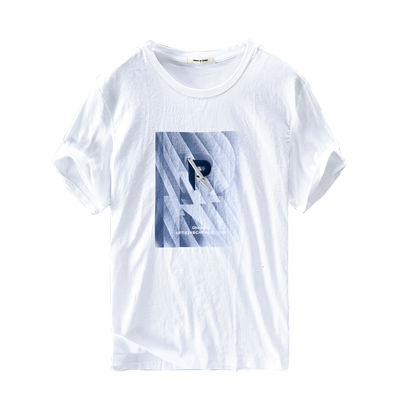 

2021 Summer New Arrival Linen and Cotton White t Shirt Embroidery Casual T-shirt for Men Loose Comfortable Tshirt Mens Tops Nzhc, Gray