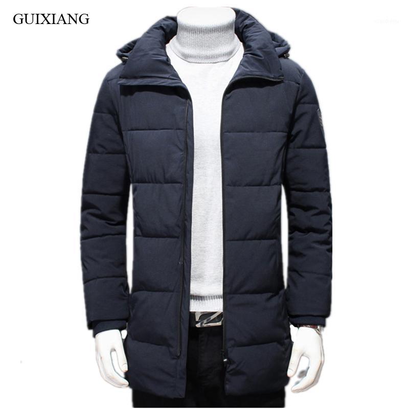 

Men's Down & Parkas Winter Style Men Boutique Cotton Padded Clothes Fashion Casual Warm Thick Detachable Hat Solid Slim Coat Size L-8XL, Black