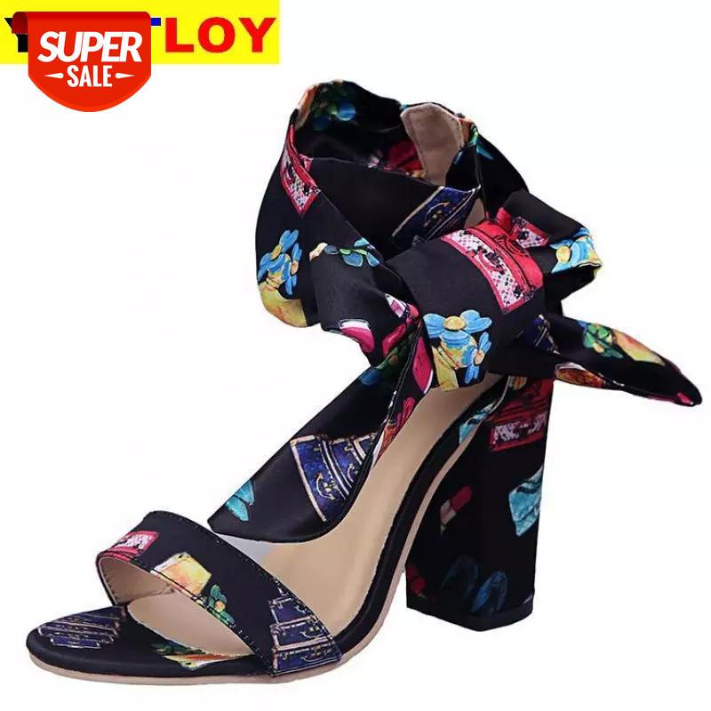 

Women Summer Sandals High Square Heel Open Toe Plus Size Leather Heels Pumps Shoes 10 CM Female Fashion Gladiator Ankle Strap #gm9d, Black