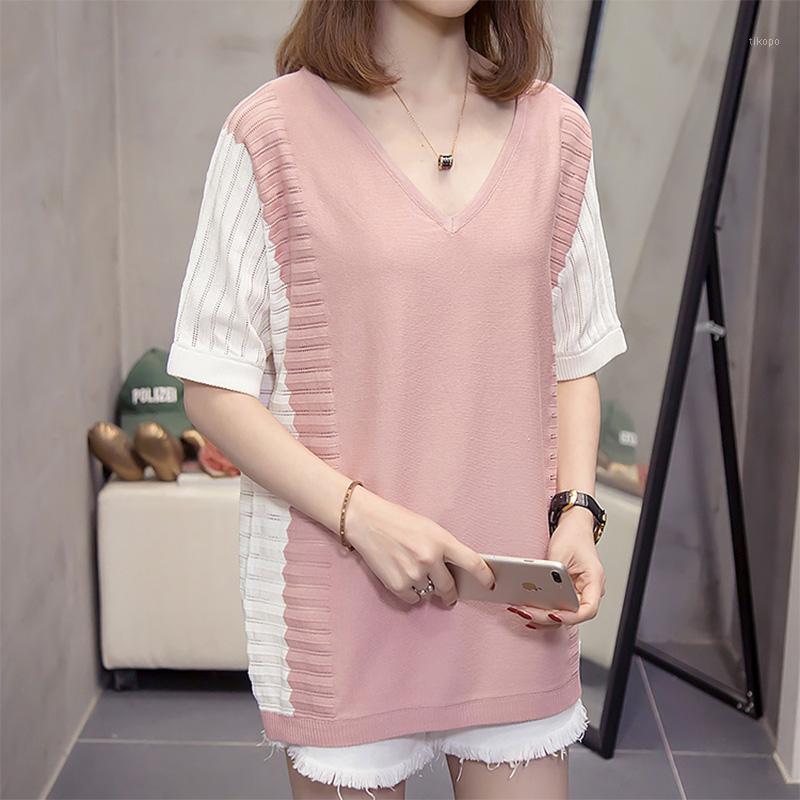 

Women's Sweaters Fashion Women Loose Pullovers Pink Sweater Large Plus Size 2021 Summer Thin Kint Oversize Big Top Cloth1, Black