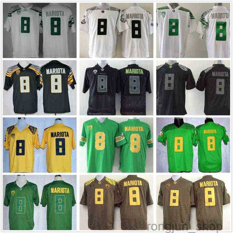 

Cheap NCAA #8 Marcus Mariota Jersey College Oregon Ducks Football Jerseys Green Black Yellow White Stitched Sewing Shirt