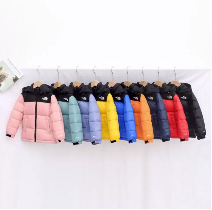 

Autumn and winter Down Coat children's designer Outwear detachable hat color matching Boys and Girls cotton warm clothing, Black