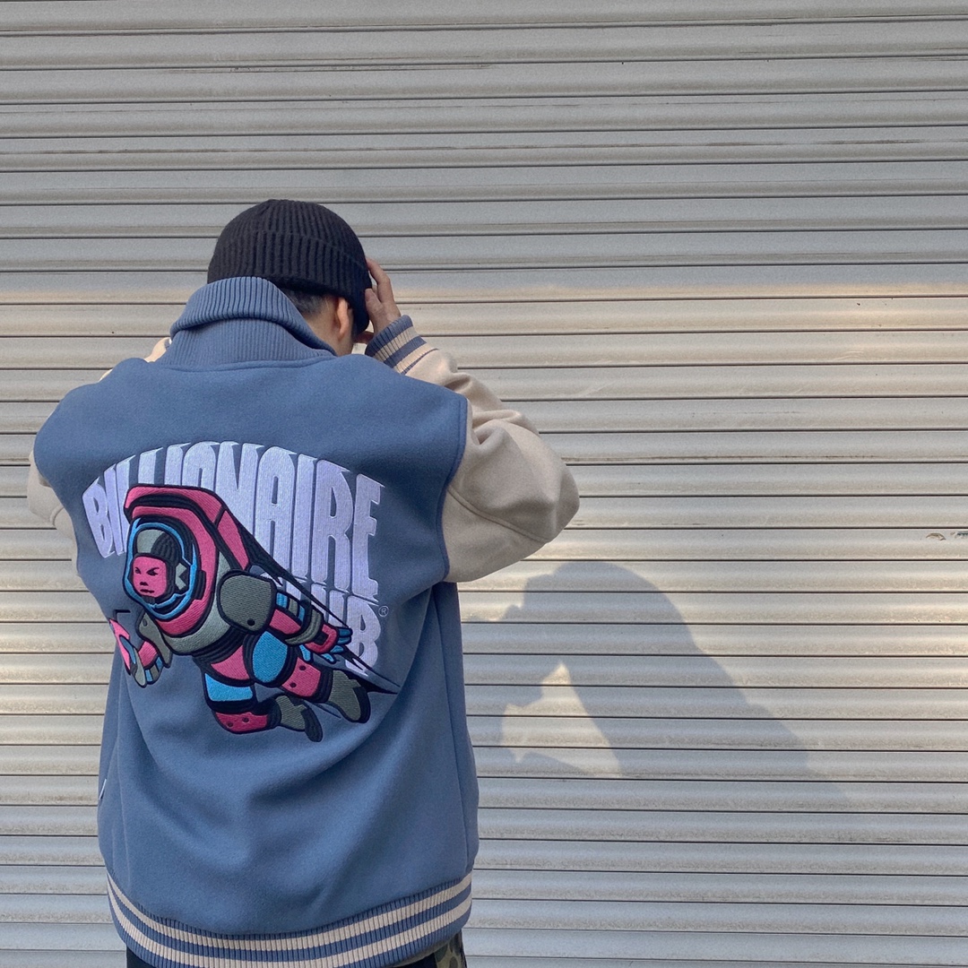 

Mens and womens jackets beautiful tide BBC billions of youth clubs astronauts baseball uniforms jackets, Blue