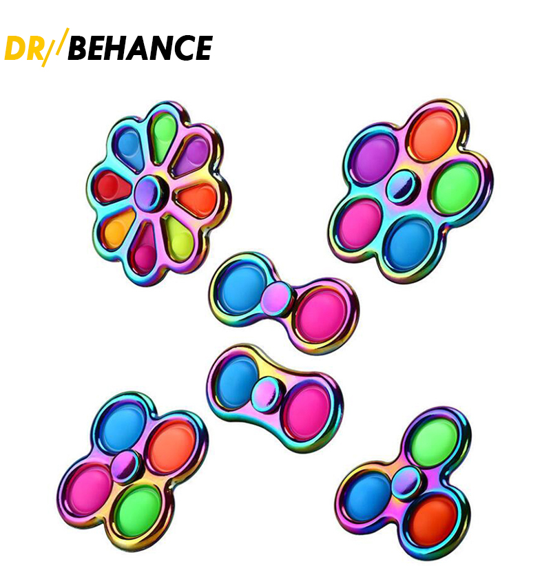 

2021 Original Alloy Colorful Fidget Toys Simple Dimple Bubble Fidgets Spinner Children Adult Stress Relief and Anti-Anxiety Toy 50X