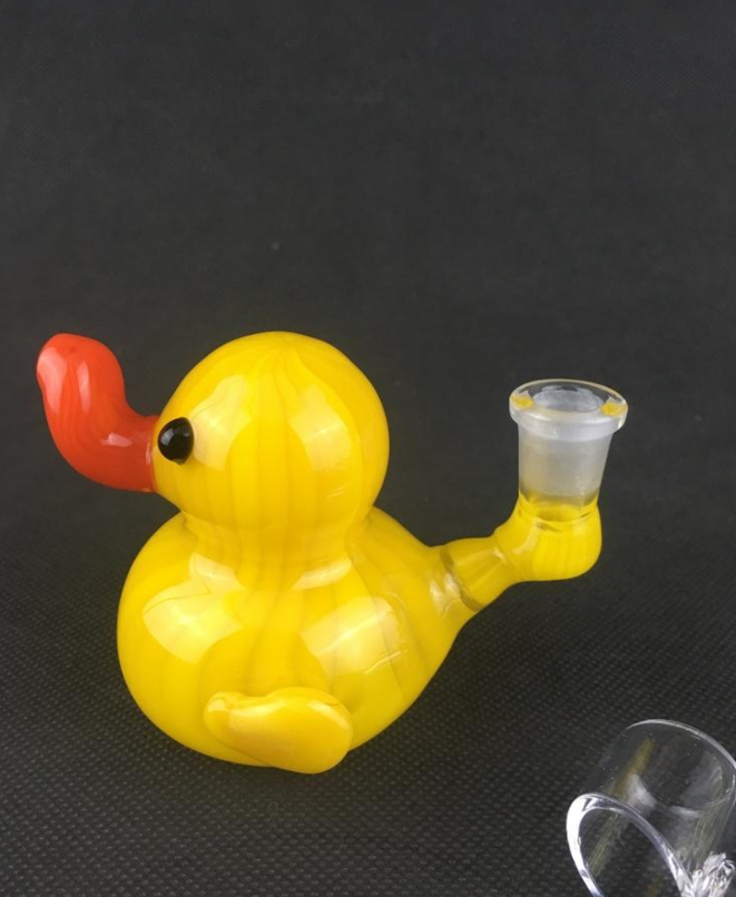 

Super cute little yellow duck shaped hookah drilling pipe personal custom series