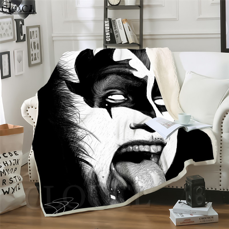 

CLOOCL Hot Punk Rock Kiss Band 3D Print Street Style Air Conditioning Blanket Teens Bedding Throw Blankets Plush Quilt