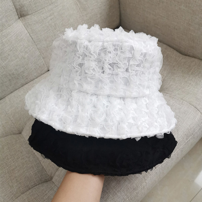 

2021 New Style Fashion Hand-made and Breathable Lace Fedoras Hat Photo Cap Travel So2g, White