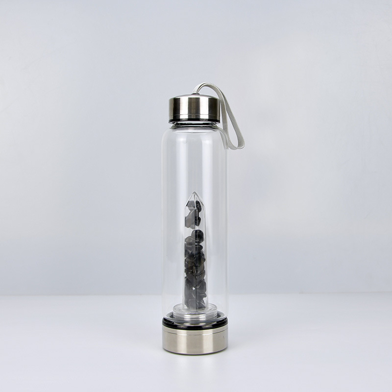 

Natural Quartz Gem Glass Water Bottle Direct Drinking Glass Crystal Cup 8 Styles, As pics