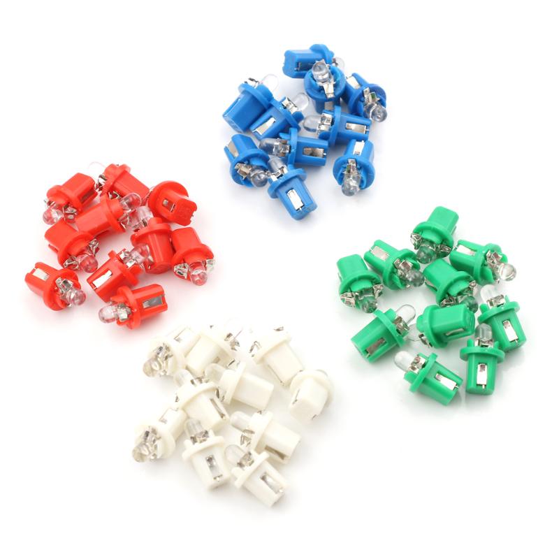 

Emergency Lights 10Pcs/lot Multi Color T5 B8.5D B8.5 SMD LED Car Light Automobiles Light-emitting Diode Instrument Dashboard Bulbs DC 12 V