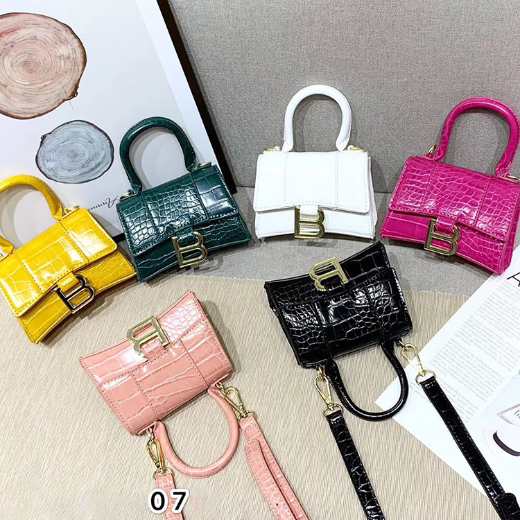 

Girls Shoulder Bags Croc PU Fashion Mini Handbags 2021, Black
