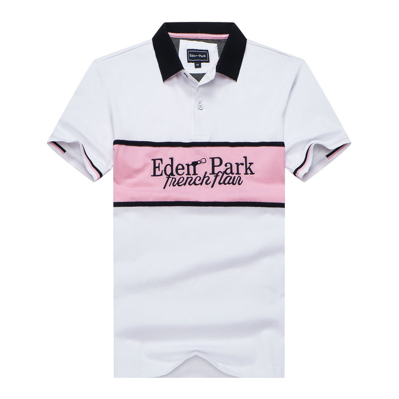 

Summer 2021 France Eden Men Polo Park Shirts Homme Polos Classic Casual Smart Stretching Cotton Men Tees Park Big Size  to 3XL, White