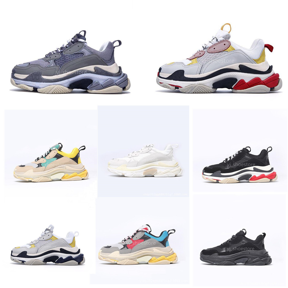 

2021 Men Women Casual Shoes Top Quality fashion White Black Triple-S Low Make Old Combination Boots Sports outdoors comfort sneaker, Colour-4
