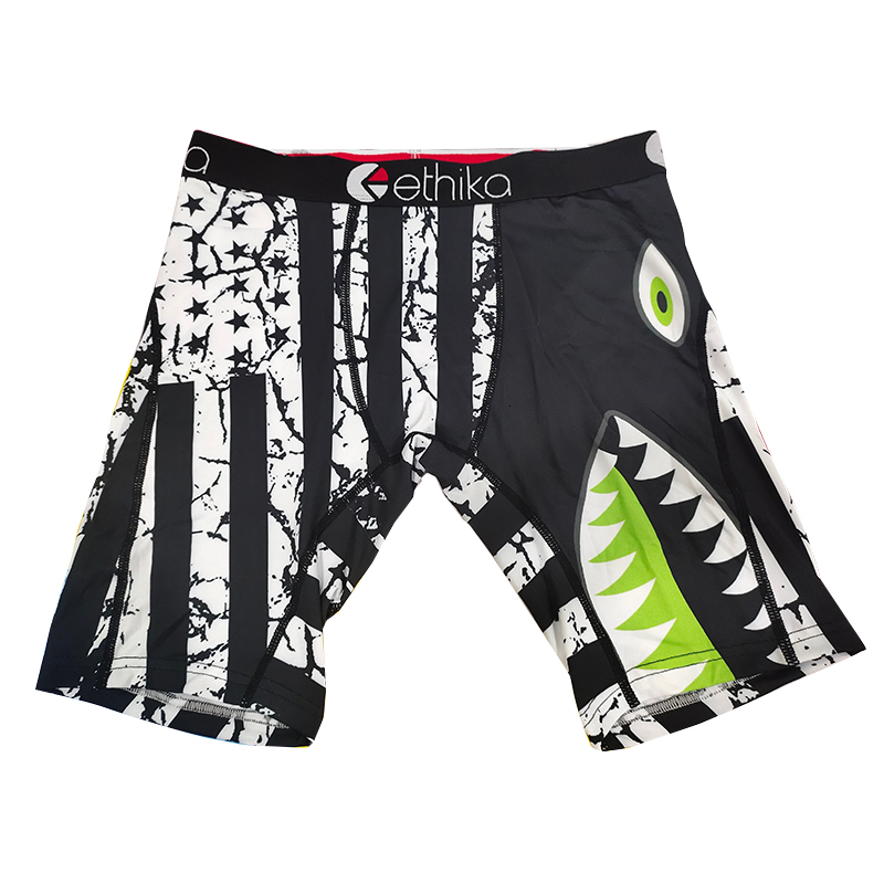 

Ethka Boxer pour Fashion, sous-vtement Long, extensible, noir et blanc, requin, 2020, Black;white