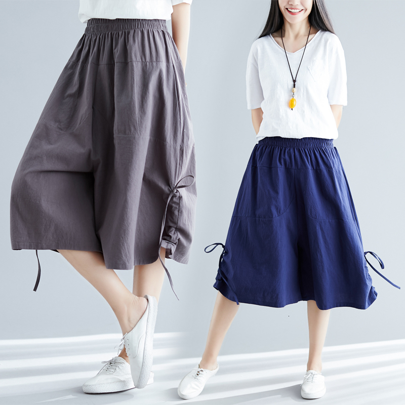 

Women Will See Large Female Cotton Students and Flashlight Light Wide Pants Cut National Wind Released Ladies'pants 1ryb