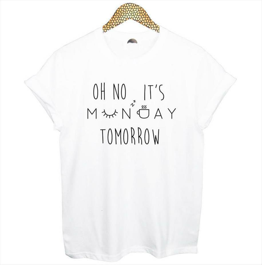 

oh no its monday mens letters print men cotton casual funny for lady black white hipster y 2, White;black
