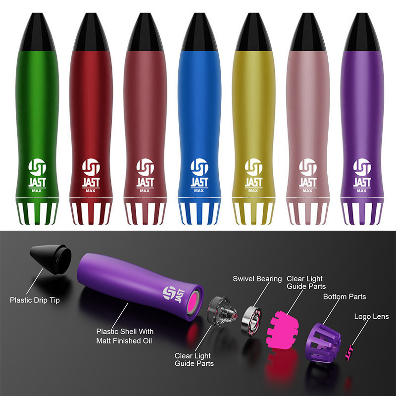 

California disposable vapes JAST MAX E Cigarette Buttonless autos Shenzhen China RGB Light vapor portable rose gold vape pen