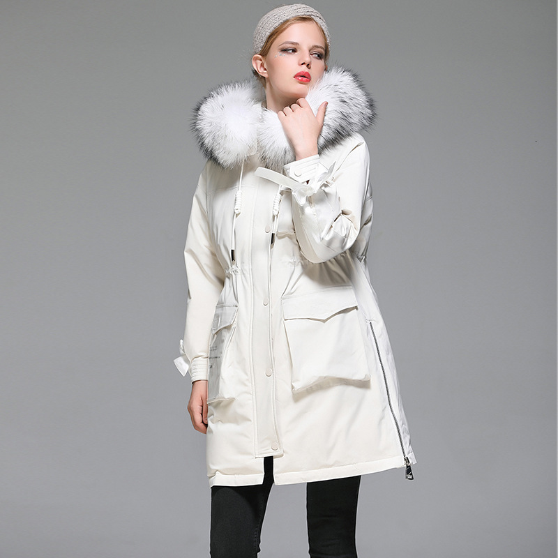 

down jacket fashion with big hairline for women 2021 winter korean style, Black