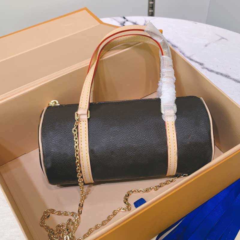 

bag liusWomen Chain s Fashion Crossbody Round Drum Medium Size Women Shoulder Bag Old Flower Pillow Handbag, Brown