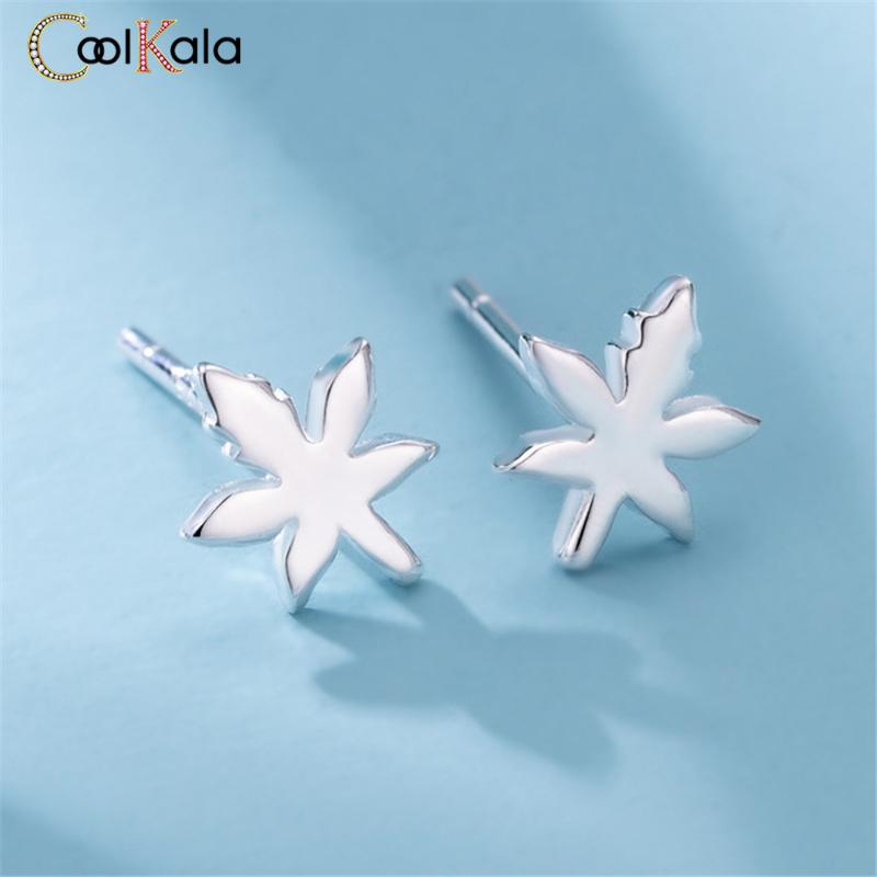 

Stud Coolkala S925 Silver Women's Smooth Cool Wind Simple And Compact Versatile Anti Allergy Earrings