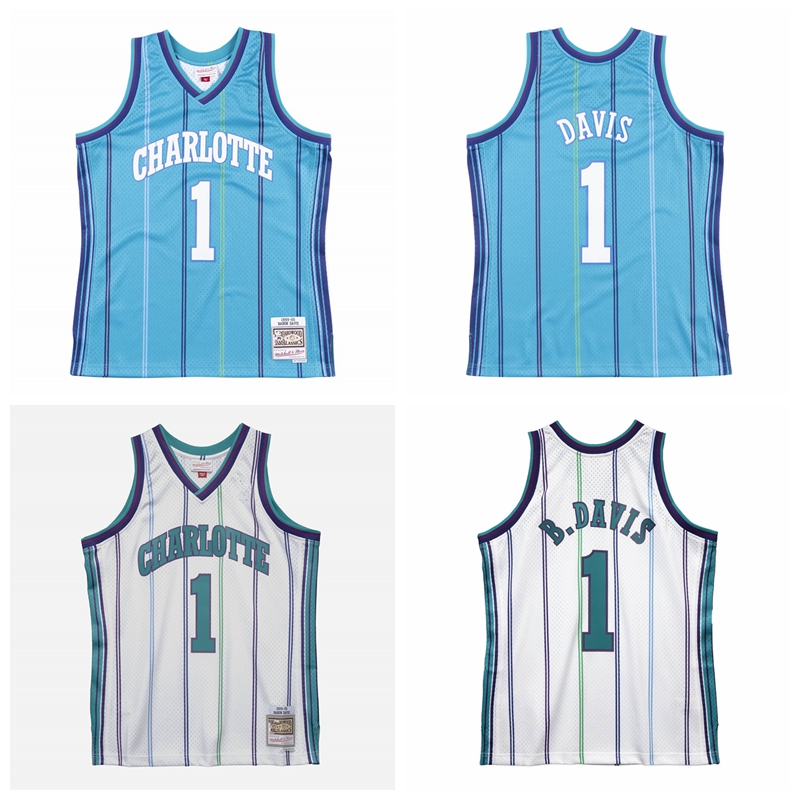 

MEN women Swingman Jersey Charlotte Hornets Road 1999-00 1 Baron Davis, Black;red