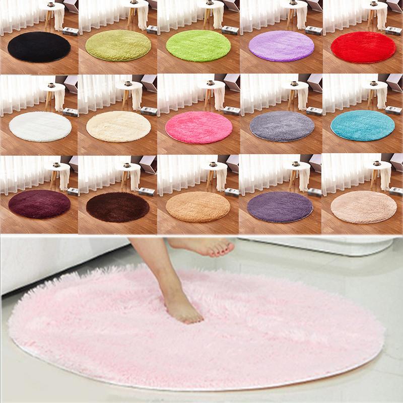 

Round Floor Polyester Soft Mat Rug Anti-Skid Shaggy Warm Durable Area Rug Room Home Bedroom Decor Anti-dirty Carpet, Green