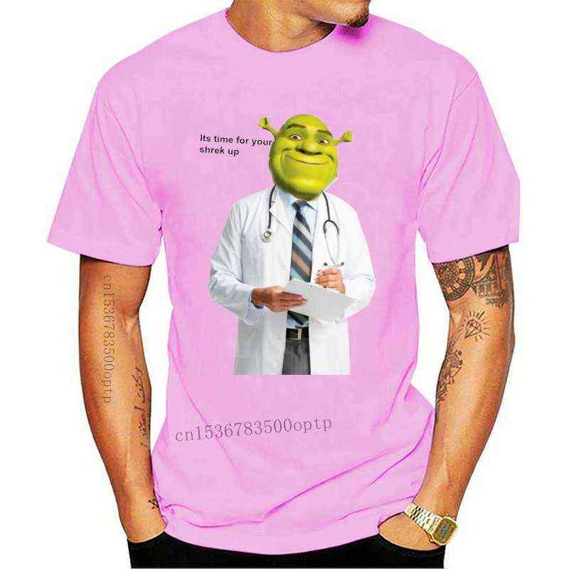 

New Fashion Cool Men T Shirt Women Funny Tshirt Shrek Check Up Meme Customized Printed T Shirt 013073 G1224, Yellow