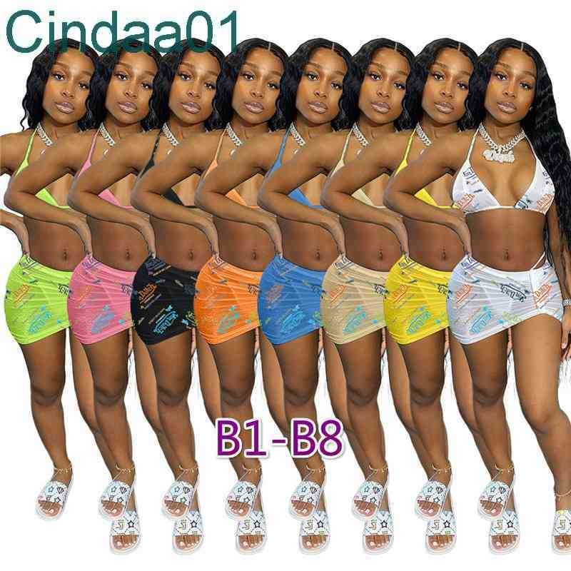 

Women Swimwear Designer Tracksuits Summer Bikinis Letters Printed Three Piece Set Slim Sexy Swimsuit Bathing Suit Beachwear 40 Styles, C1-c7(xs-xl)