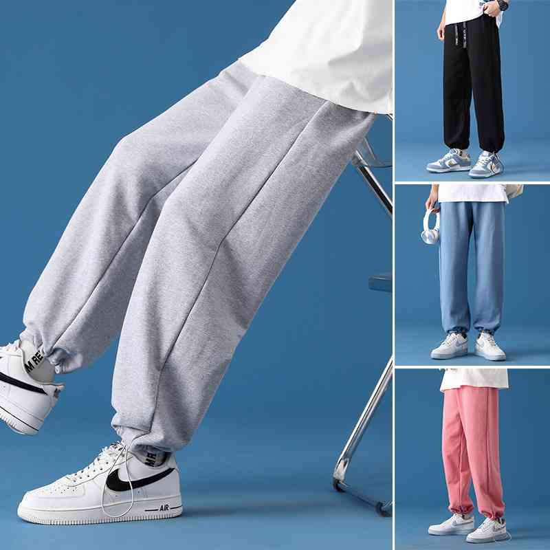 

Casual long sports large size trend loose new versatile couple wide leg basketball men's pants, Black