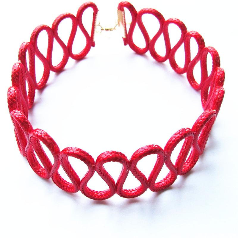 

Chokers 2021 Cosplay Quinn Red Short Party Girl Necklace Gift