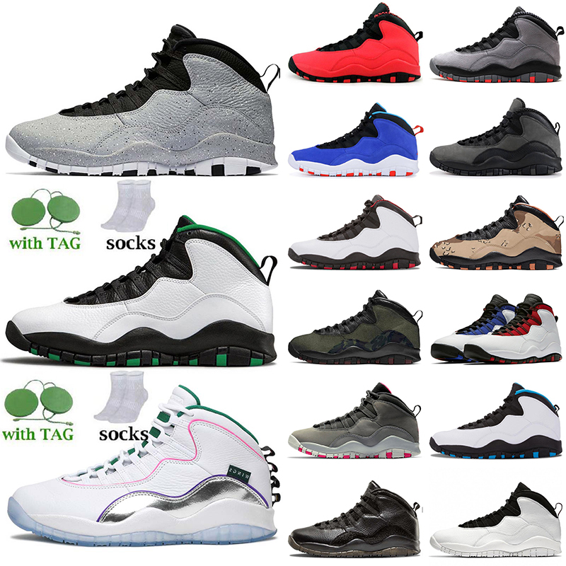 

Retro 10 Mens Basketball Shoes Jumpman Airs 10s Cement Seattle Air Jordan Trainers Cool Grey GS Fusion Red Tinker Racer Blue Sneakers Big Size Eur 47