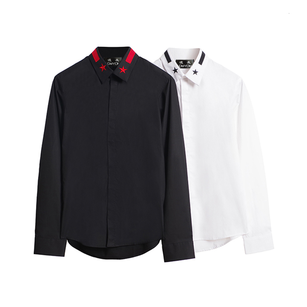 

2021 New 100% Algodo Casual De Manga Longa Fino Ajuste Homem Social Vestido Camisa Masculina Chemise Homme Dy2139 20iq, White