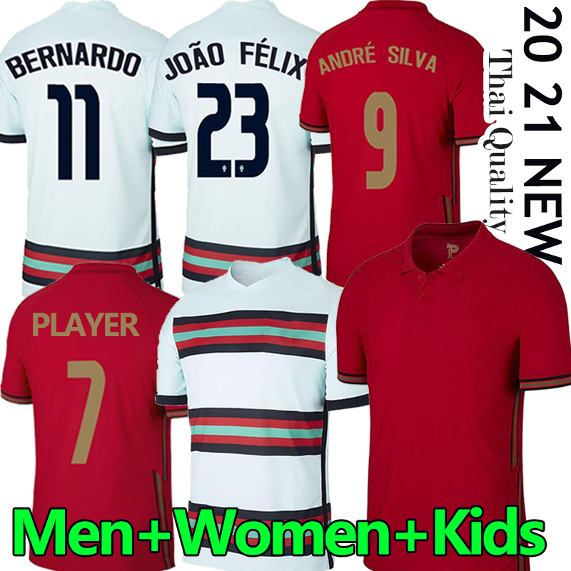 

2020 Portogallo soccer jerseys JOAO FELIX NEVES BERNARDO CANCELO RUBEN 2021 away white 20 21 national team Men + Kids kit football shirt, 20 21 home pants