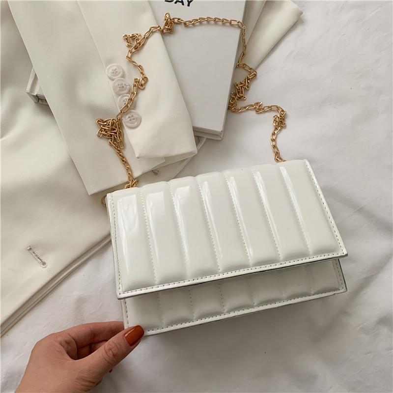 

Evening Bags 2021 Temperament Simple Women's Messenger Bag PU Leather Cover Shoulder Fashion Texture Chain Small Square, Green
