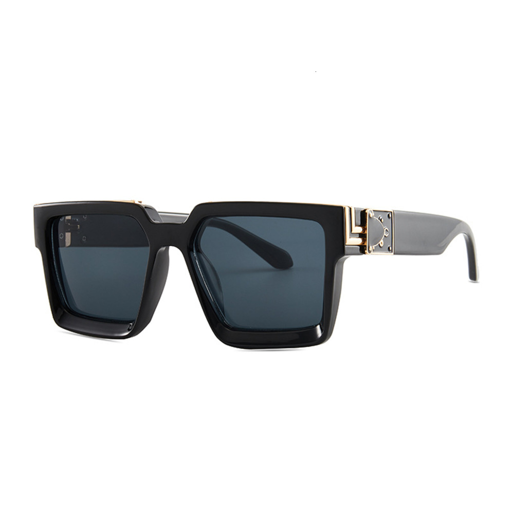 

86229 male millionaire same style net red square Sunglasses female, Black