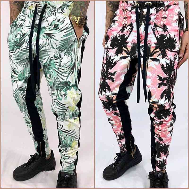 

2021 new men's sports casual camouflage stitched Leggings outdoor training pants, 3d red