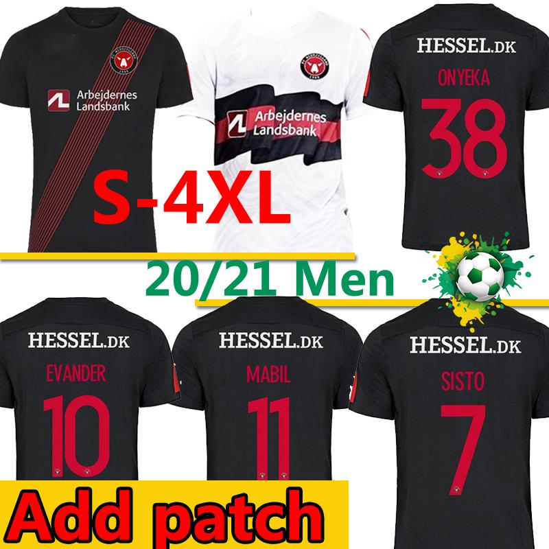 

FC Midtjylland Custom soccer Jerseys 2020 2021 KABA DREYER SISTO MABIL SVIATCHENKO EVANDER MEN Football shirts Fodbold tÃ¸j Size, Black;yellow