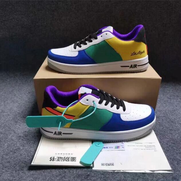 

2021 High quality men women's Breathable Bowling Shoes athletics Walking air one Outdoor sports Basketball Sneakers red yellow size 36-44 N308, Only box