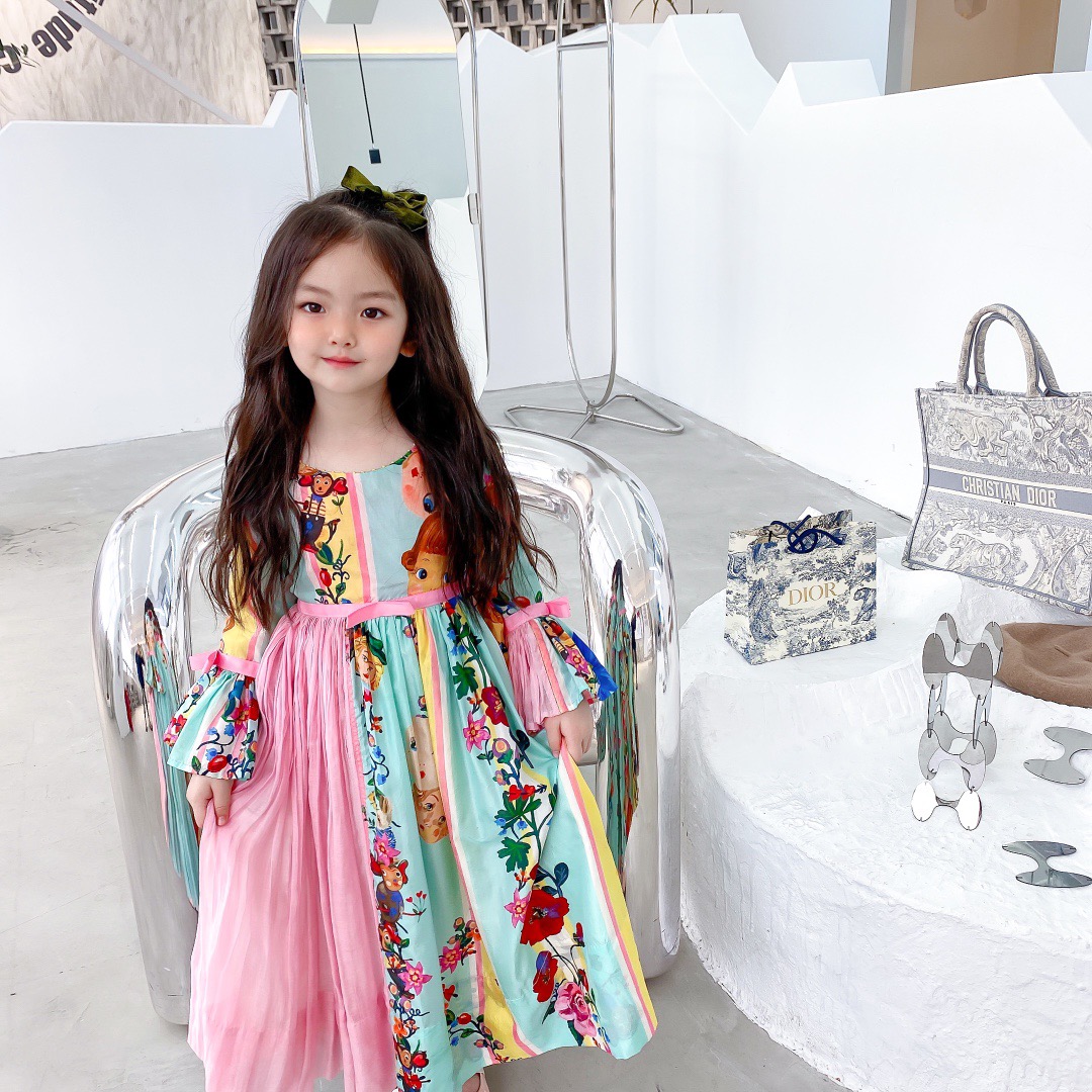 

High Qulaity Baby Girls Dresses 2021 Summer Kids Girl Flower Princess Dress Spring Fashion Cotton Children Clothing, As show