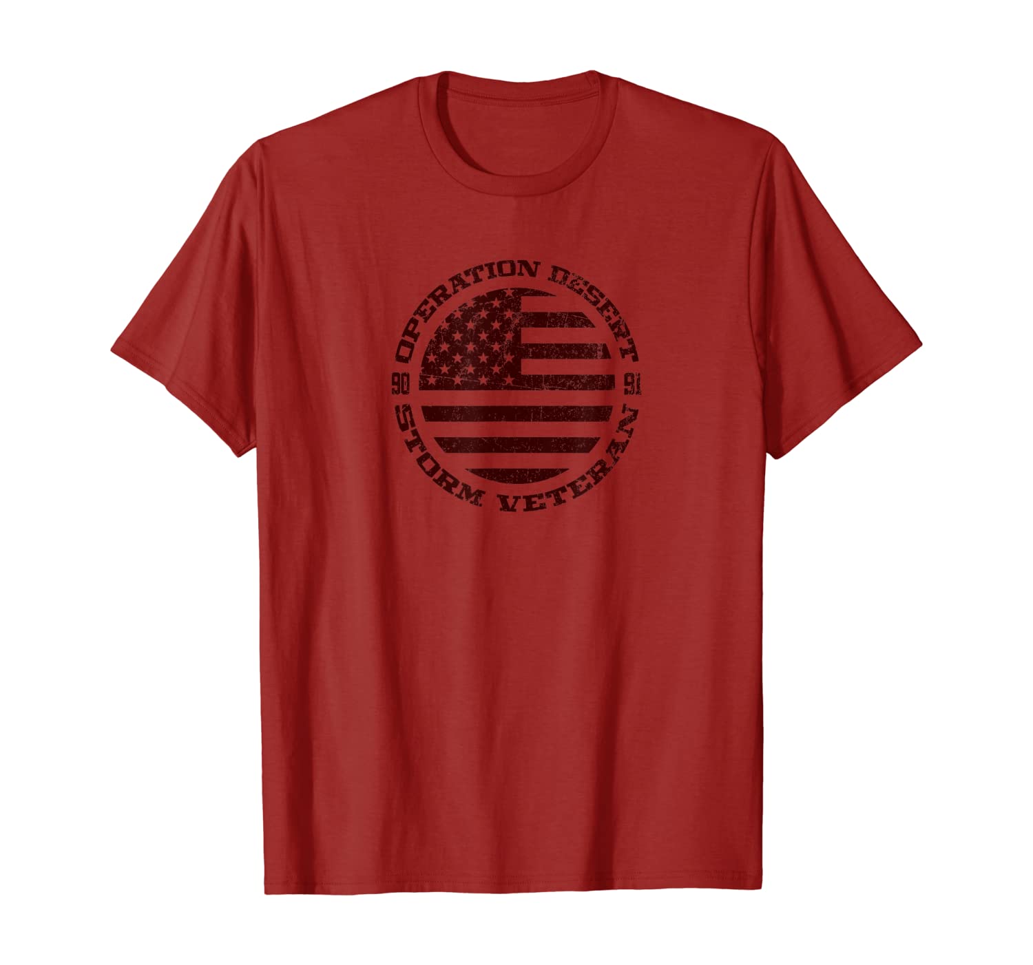 

"Operation: Desert Storm Veteran" in vintage cranberry T-Shirt, White;black