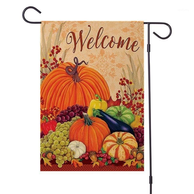 

Party Decoration Outdoor Welcome Courtyard Thankgiving Linen Flag Garden Gnomes Banner Pumpkin Digital Heat Transfer Banners Supplies Home D
