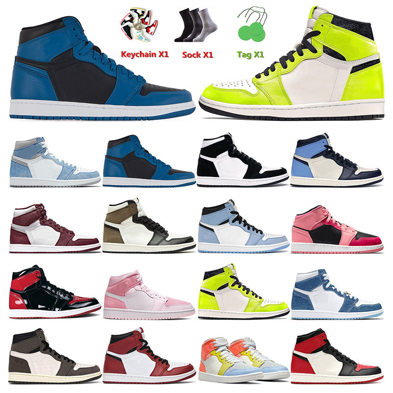 

mens basketball shoes 1s women University Dark Marina Blue Hyper Royal Dark Mocha Chicago Digital Pink Smoke Grey sports sneakers trainers fashion outdoor, Box options