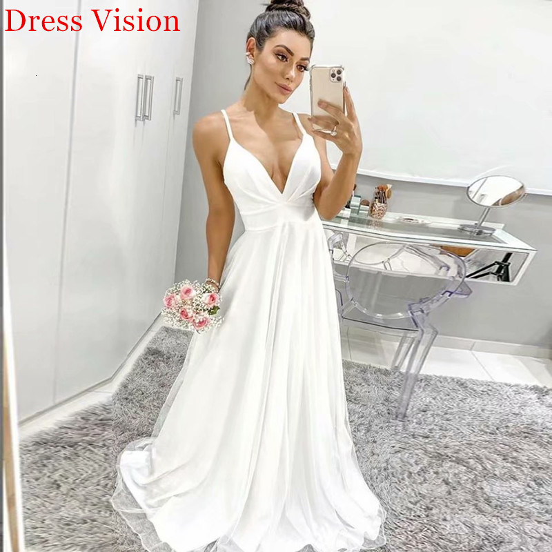

2021 Sexy V-neck Vestidos Novia Wedding Party Robe De Soiree Bride to Be C6dz, Same as image