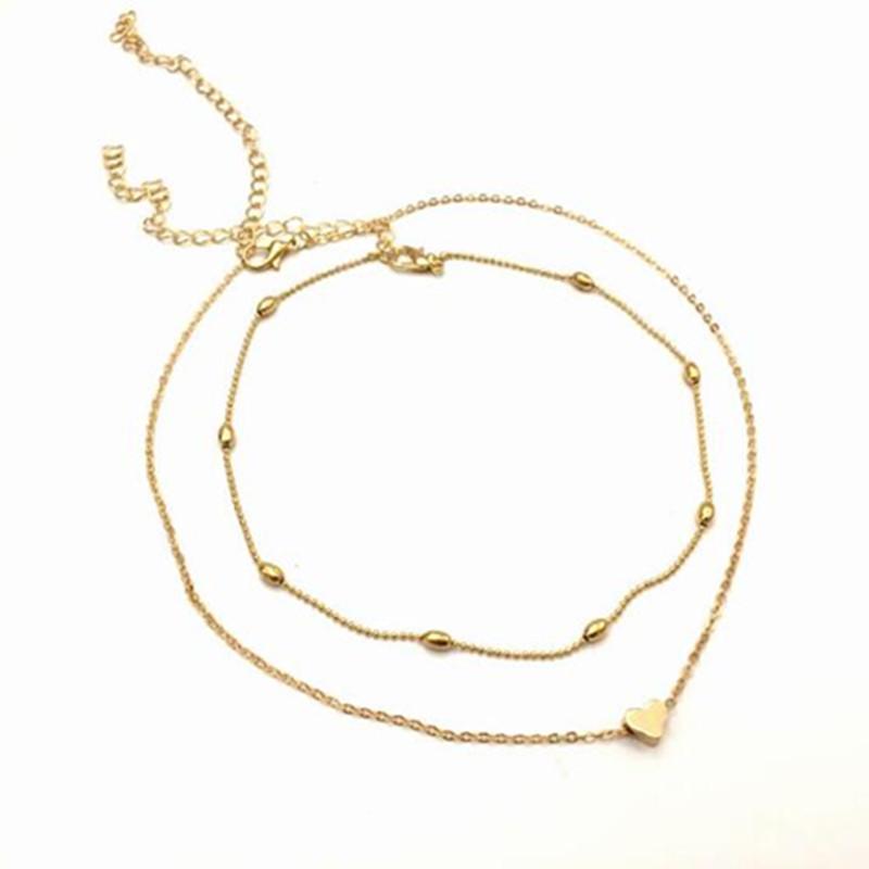 

Pendant Necklaces 2021 Jewelry Gifts Simple Heart Shape Multi-layer Necklace