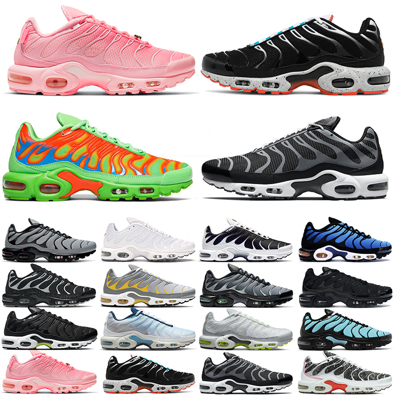 

tn plus men women running shoes triple Black Aquamarine white Atlanta Crater Psychic Blue Volt Color Flip mens trainers outdoor sports sneakers fashion