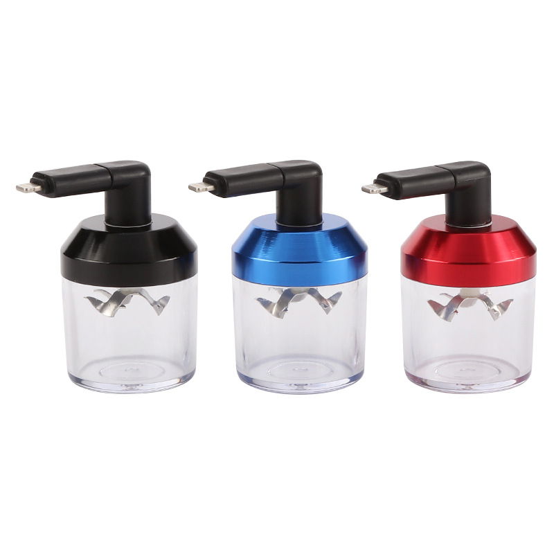 

Smoking Mill Apple Android Double Interface Electric Tobacco Grinder Aluminum Alloy Automatic Protable Herb Smoke Grinders Flashlight 10 5ft Y2